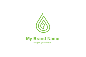 A Sustainable Plant and Droplet Logo Design
